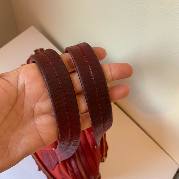 MZ Wallace Red Top Zip Nylon Shoulder Tote - Picture 7 of 12